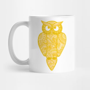 Zentangle Owl (yellow) Mug